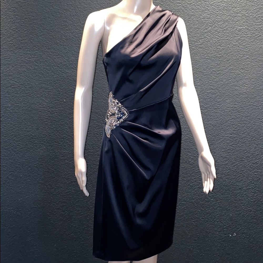 DAVID MEISTER Cocktail Dress in Dark Ink/Black